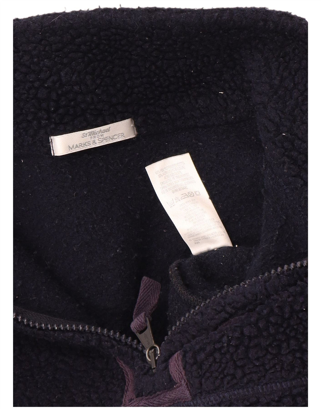 Marks & Spencer Pull polaire surdimensionné pour femme UK 12 Bleu marine moyen