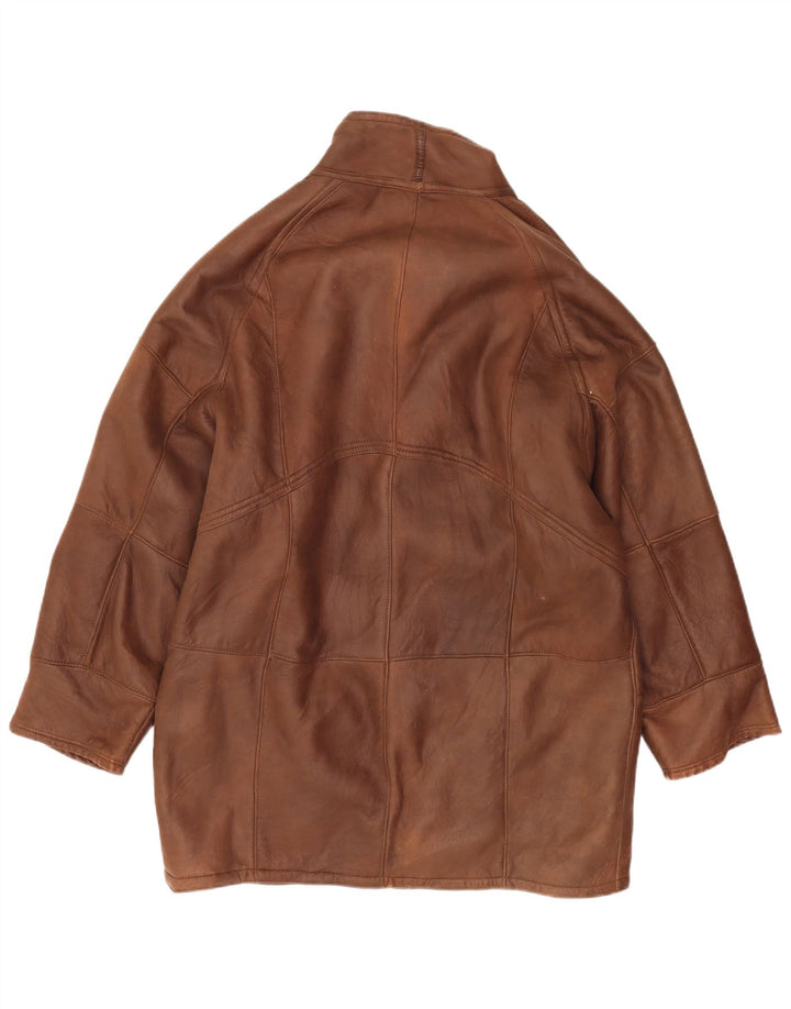 manteau en cuir homme vintage UK 40 Grand Marron