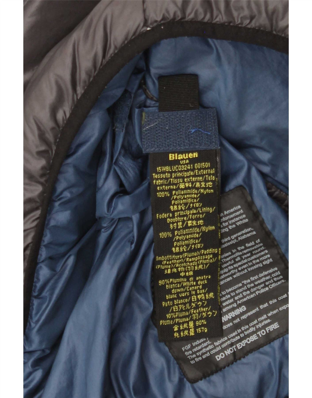 Blauer Veste matelassée à capuche pour homme UK 38 Gris moyen Polyamide