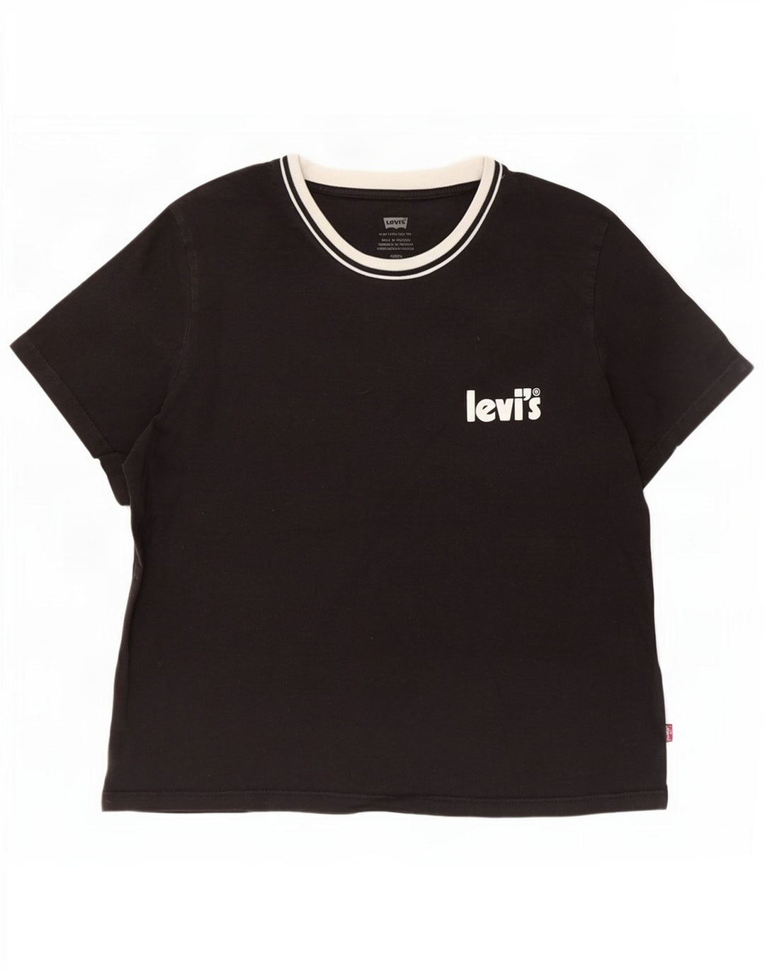 Levi's T-Shirt Femme UK 10 Petit Noir Coton