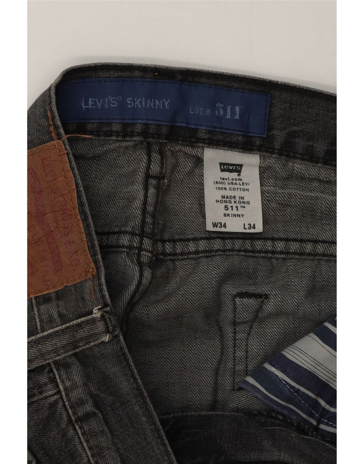 Levi's Jean 511 Skinny W34 L34 Homme Gris Coton