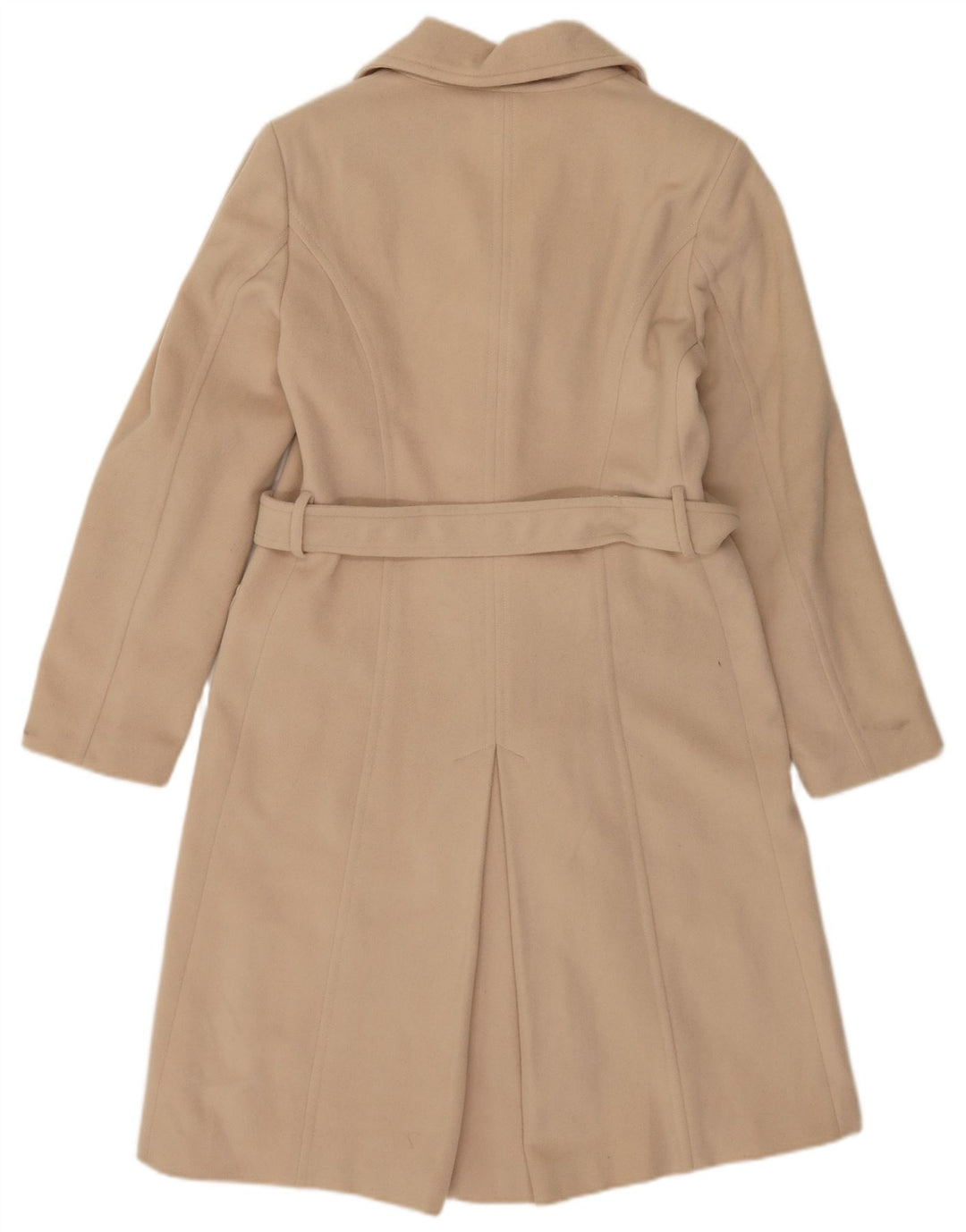Caractere Manteau Femme UK 14 Grande Laine Vierge Beige