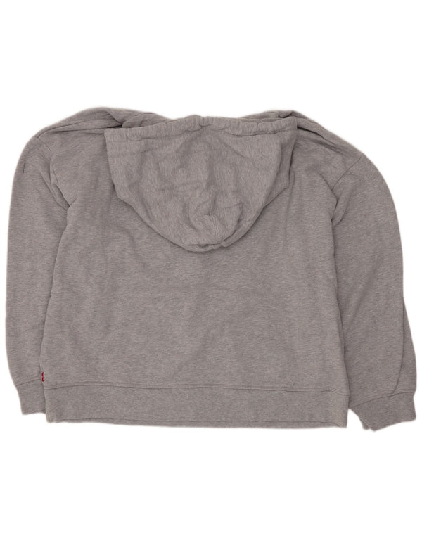 Levi's Pull à capuche graphique surdimensionné pour femme UK 14 Large Gris Moucheté