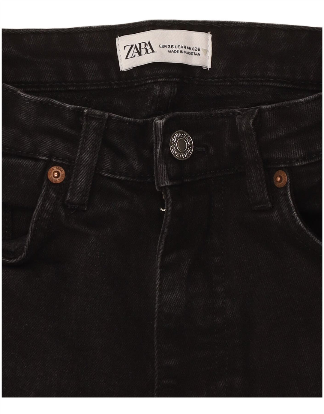 Jean Bootcut Femme ZARA EU 36 XS W26 L25 Noir