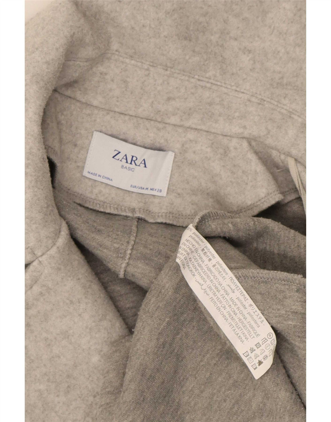 Zara Cardigan surdimensionné pour femme UK 14 Gris moyen Polyester