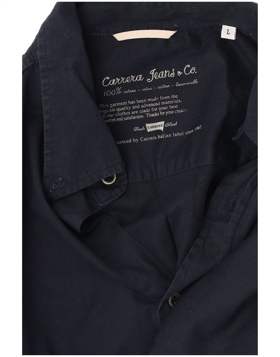 Carrera Chemise Homme Large Bleu Marine Coton