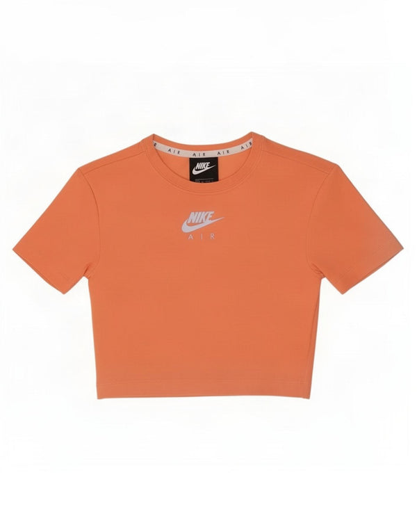 Nike T-shirt court graphique pour femme UK 6 XS Orange Coton