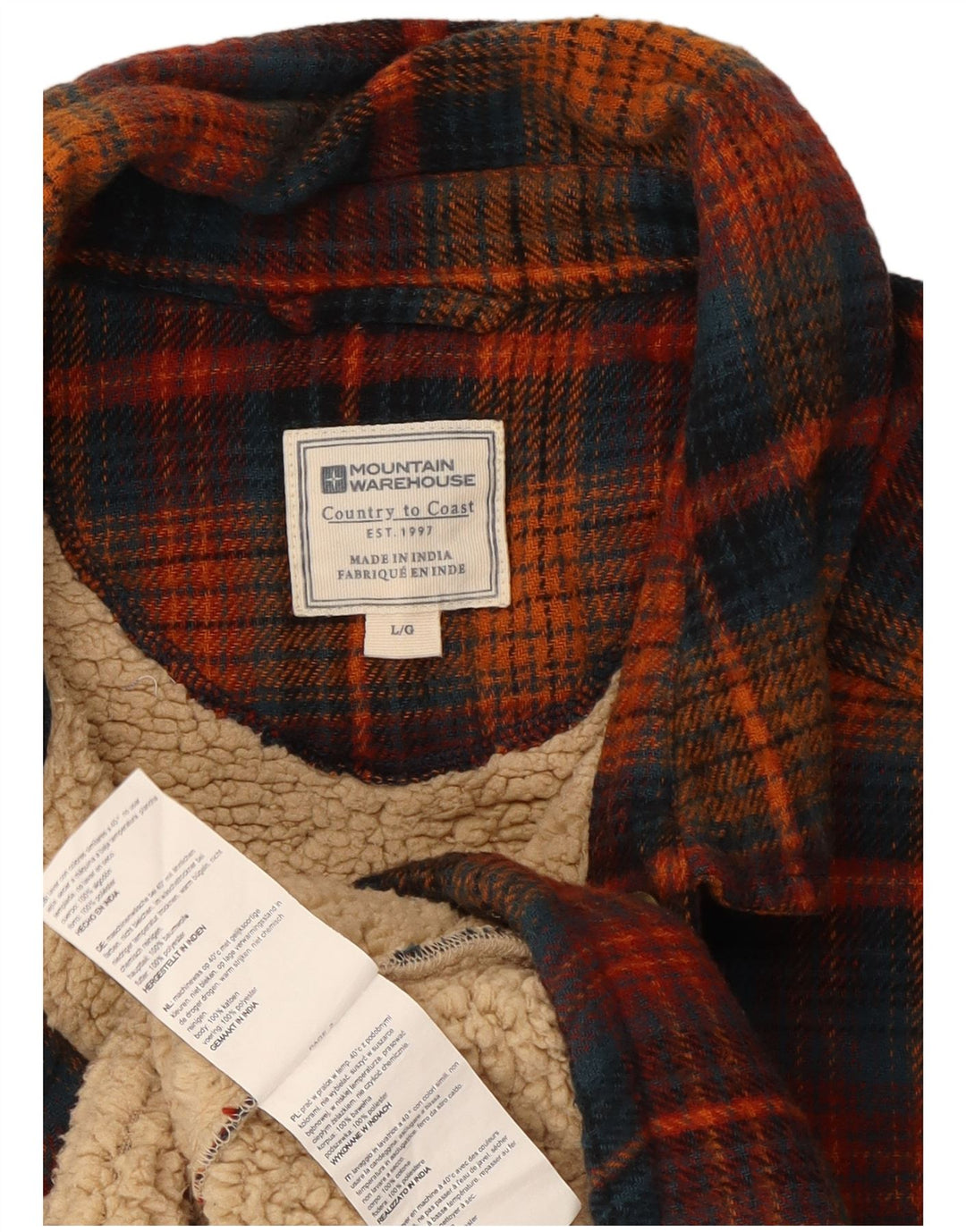 Mountain Warehouse Chemise en flanelle Lumberjack pour homme, grands carreaux multicolores
