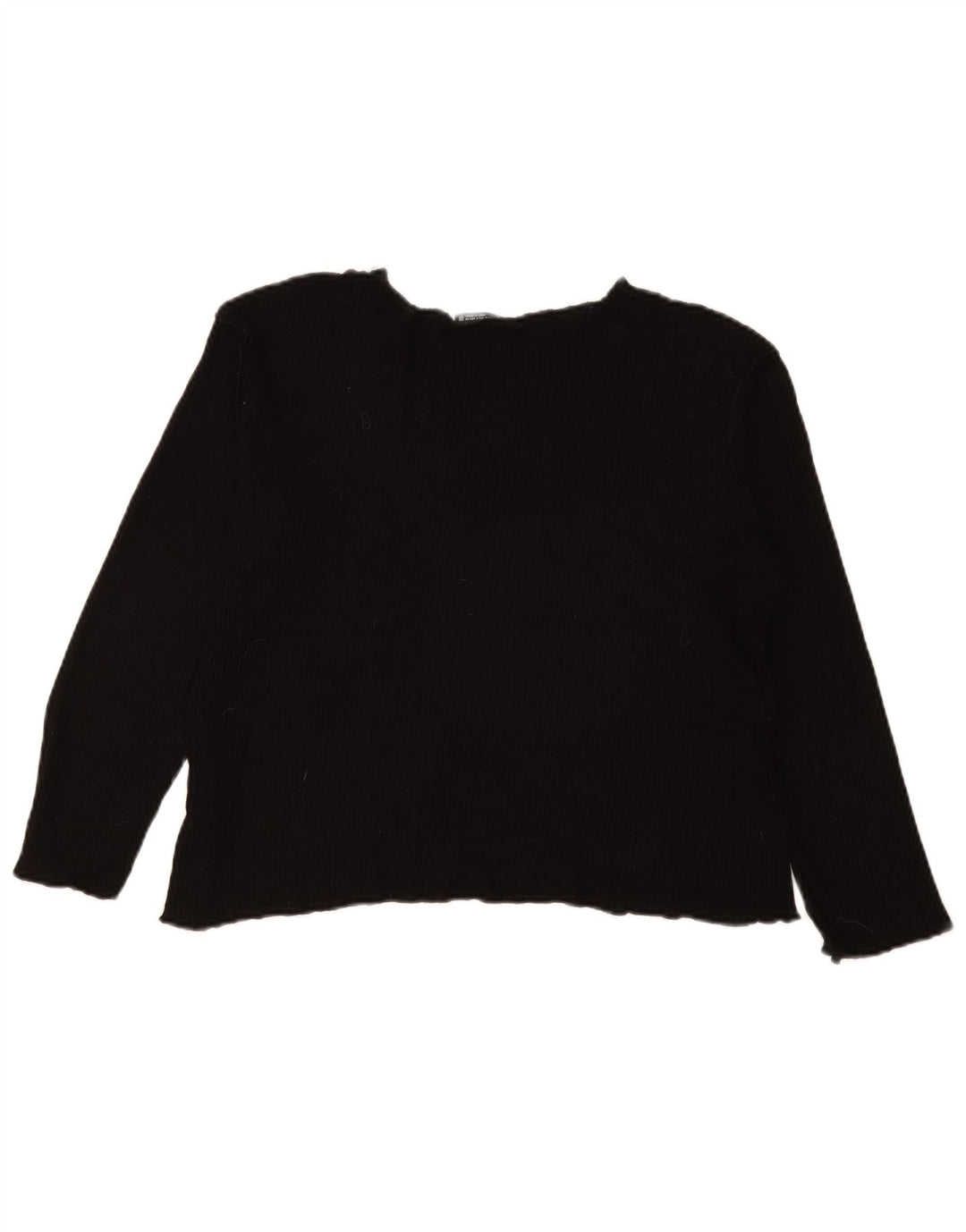Zara Femme Haut Oversize Manches Longues UK 10 Petit Viscose Noir