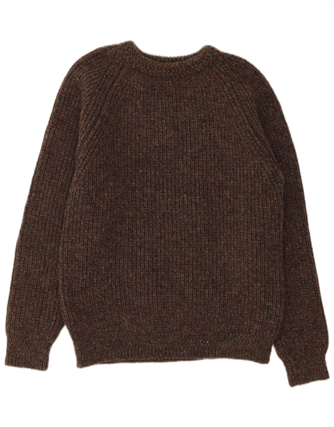 Magee Pull col rond pour homme en laine vierge mouchetée marron