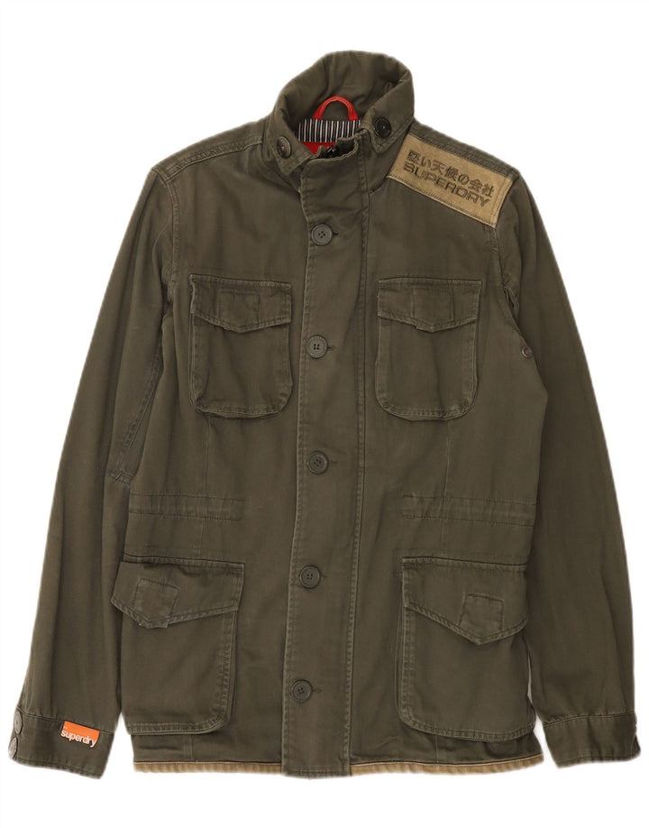 Superdry Veste utilitaire graphique pour hommes UK 38 Coton kaki moyen