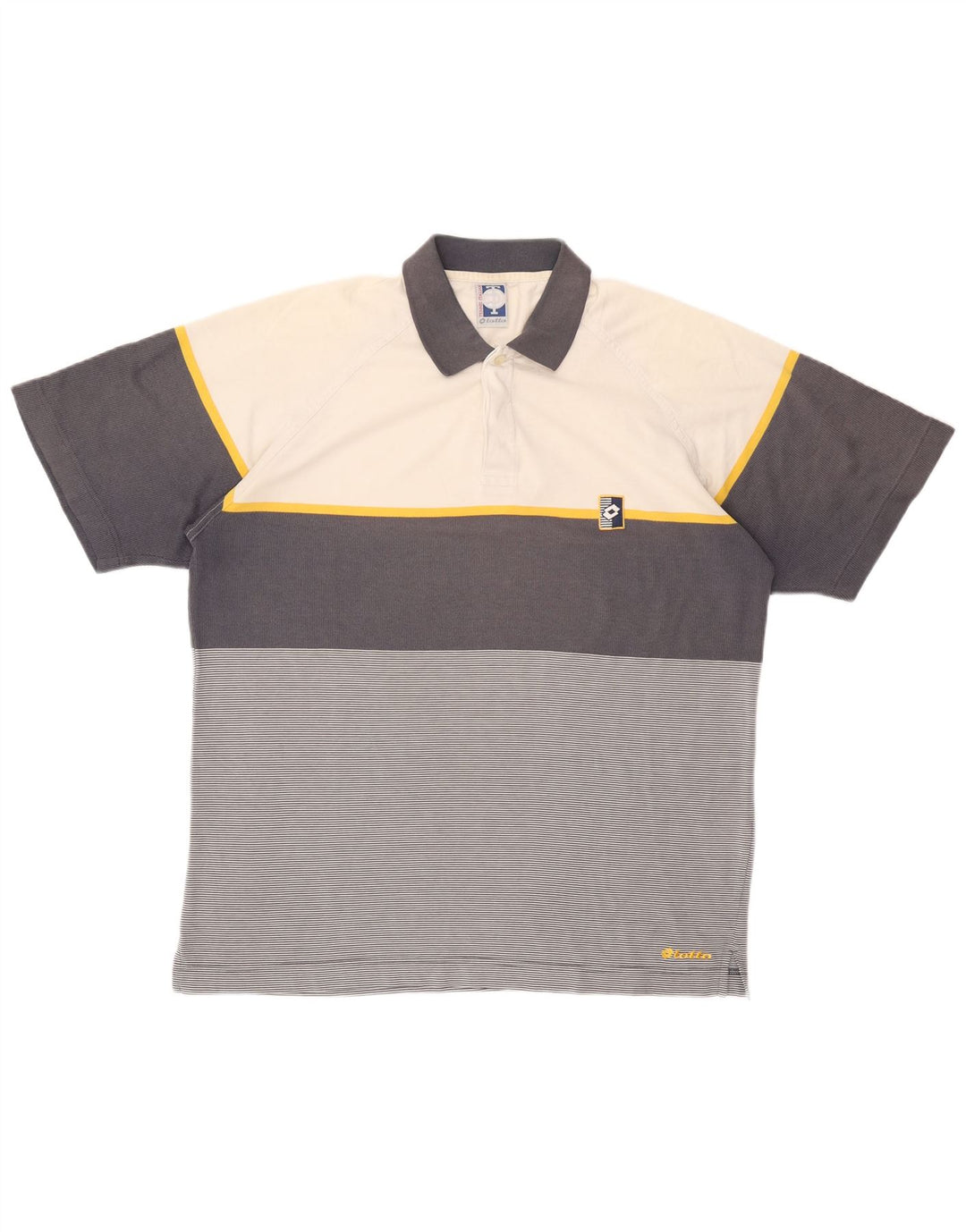 LOTTO Polo Homme UK 42/44 XL Gris Colorblock Coton