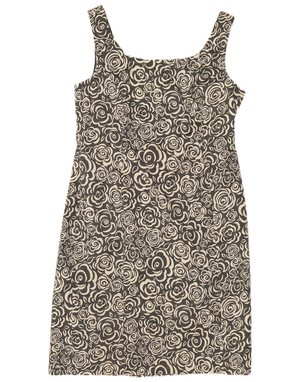 LAURA ASHLEY Robe fourreau sans manches pour femme UK 18 XL Coton floral noir