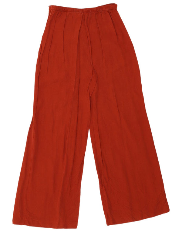 Zara Pantalon décontracté taille haute à jambe large pour femme XS W24 L29 Orange