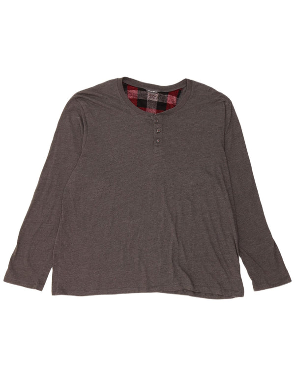 EDDIE BAUER Haut Homme Manches Longues 2XL Gris Coton