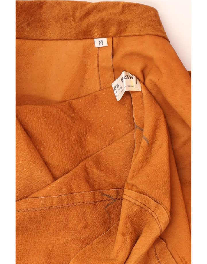 VINTAGE Manteau en daim surdimensionné pour femme UK 14 Cuir marron moyen