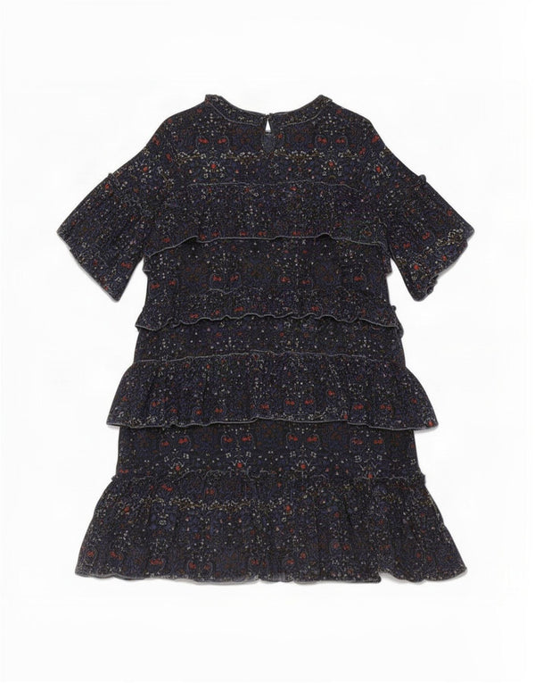Velvet Femmes By Graham & Spencer Robe à Volants UK 14 Bleu Marine Moyen