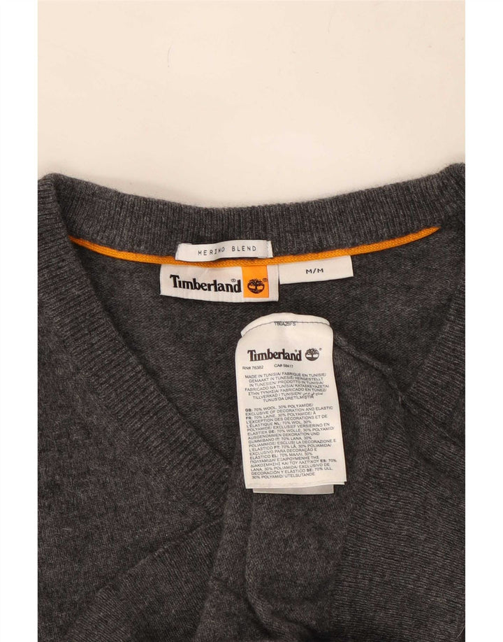 Timberland Pull Col V Homme Gris Moyen Laine