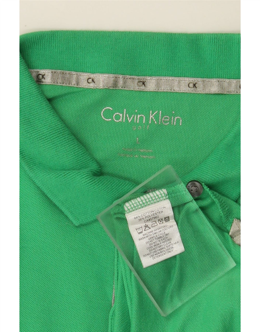 CALVIN KLEIN Polo Homme Large Vert Coton
