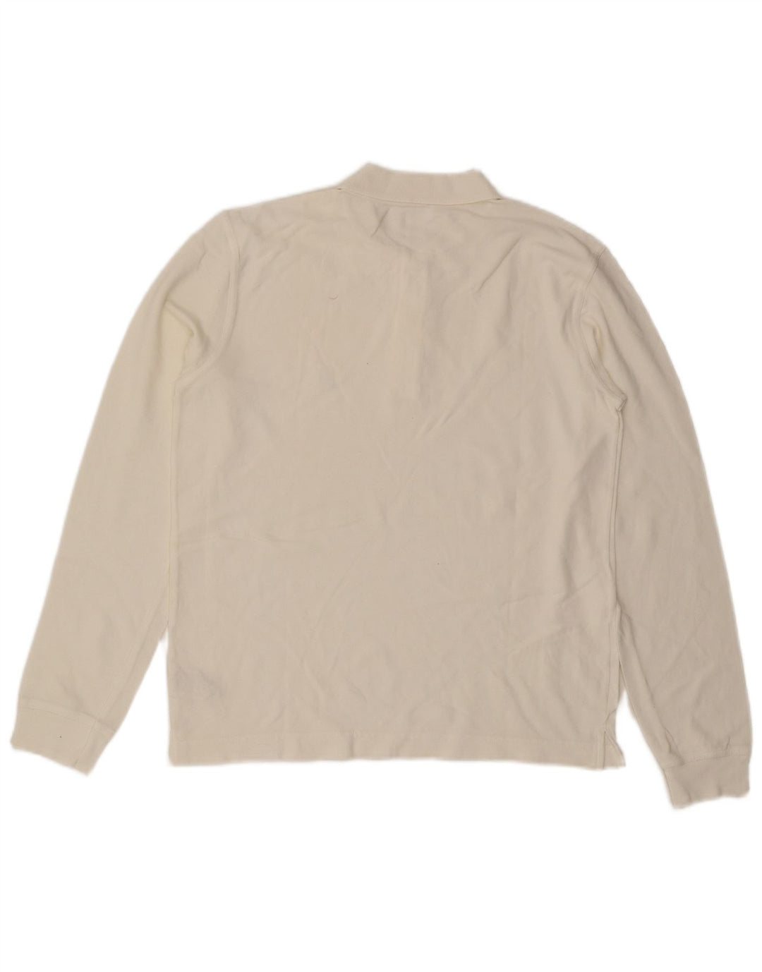Benetton Polo à Manches Longues Homme Blanc Moyen Coton