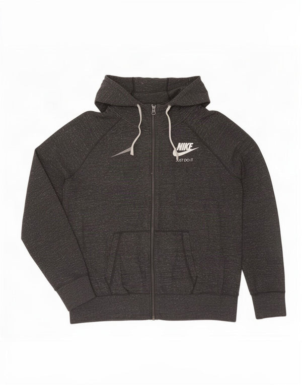Nike Pull à capuche zippé pour femme UK 18 XL Coton moucheté gris