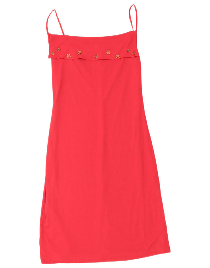 Liu Jo Robe Slip Femme UK 42 Viscose Florale Rouge Moyen