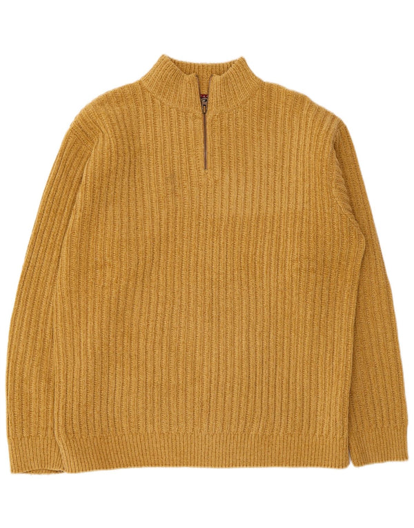 Rifle Pull col zippé homme XL jaune acrylique