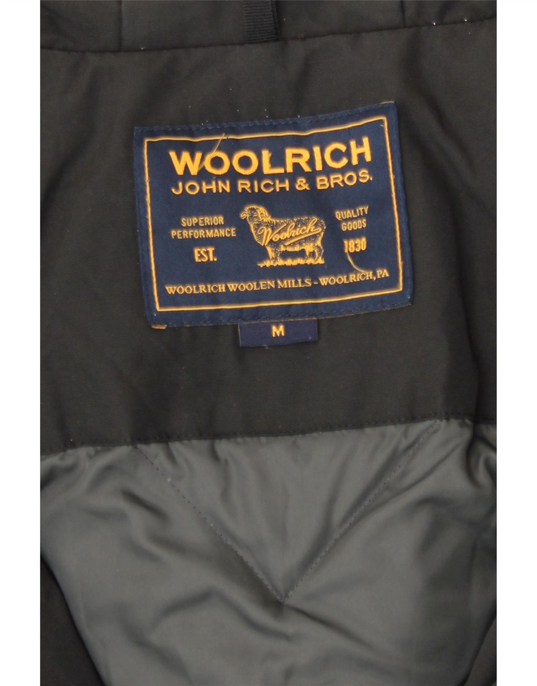 Woolrich Manteau rembourré à capuche pour femme UK 44 Medium Noir Coton