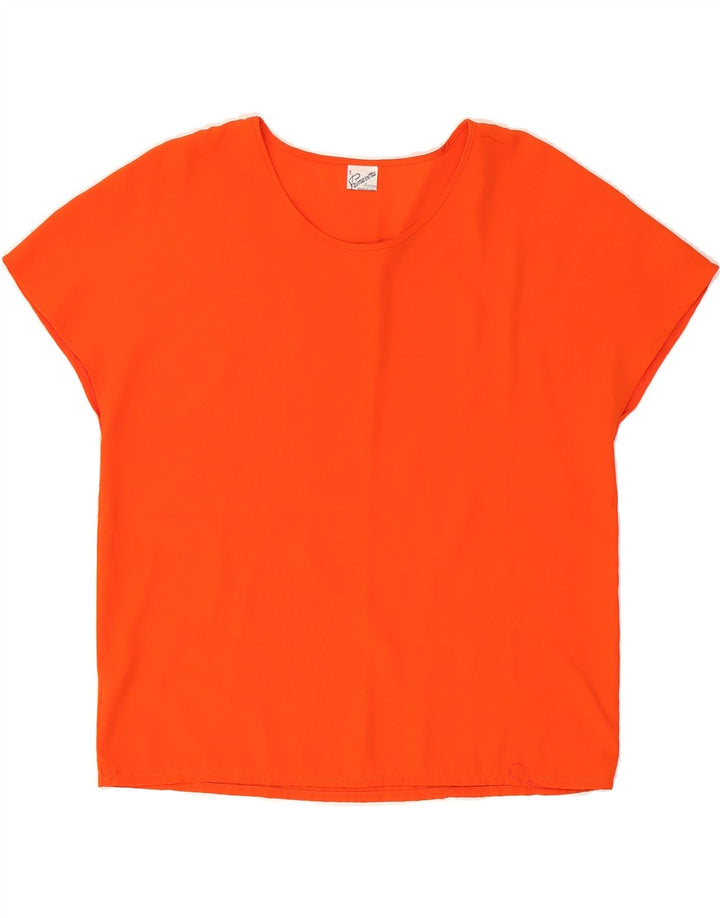 PRIMAVERA FIRENZE Womens Blouse Top UK 14 Large Orange Polyester Vintage Primavera Firenze and Second-Hand Primavera Firenze from Messina Hembry 