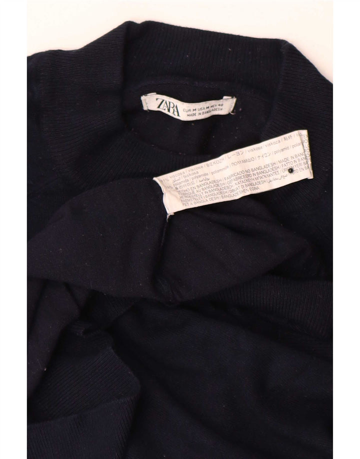 Zara Pull Col Rond Homme Bleu Marine Moyen Viscose