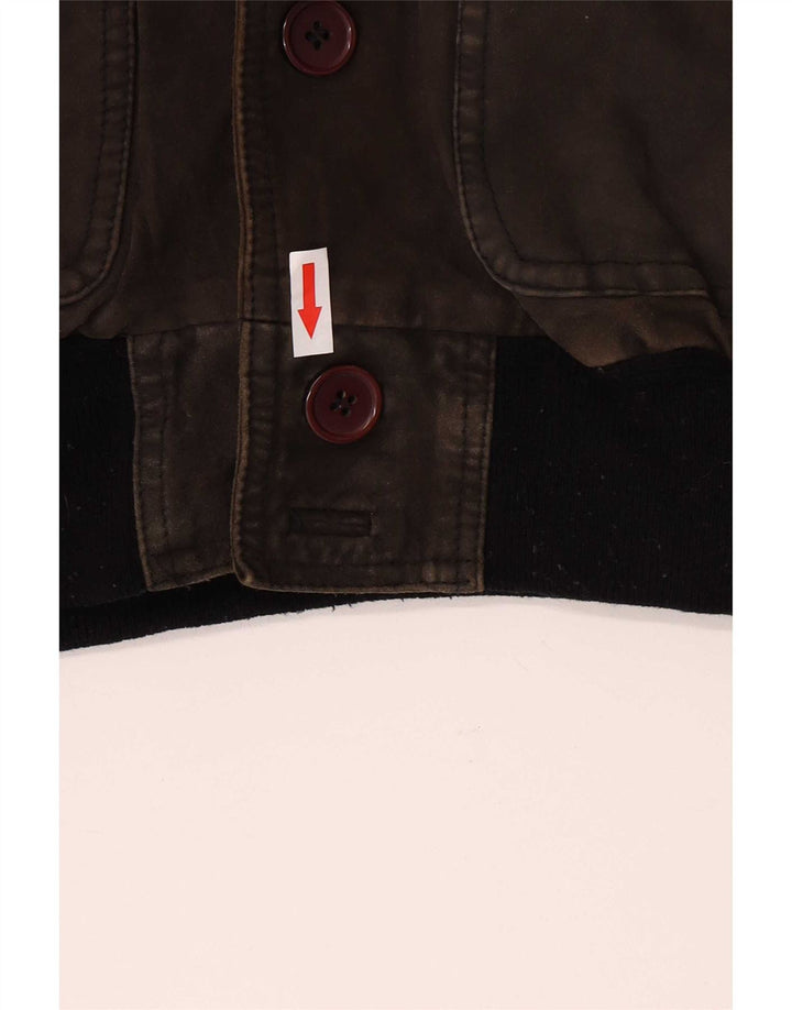 vintage Mens Suede Bomber Jacket UK 40 Grand Kaki