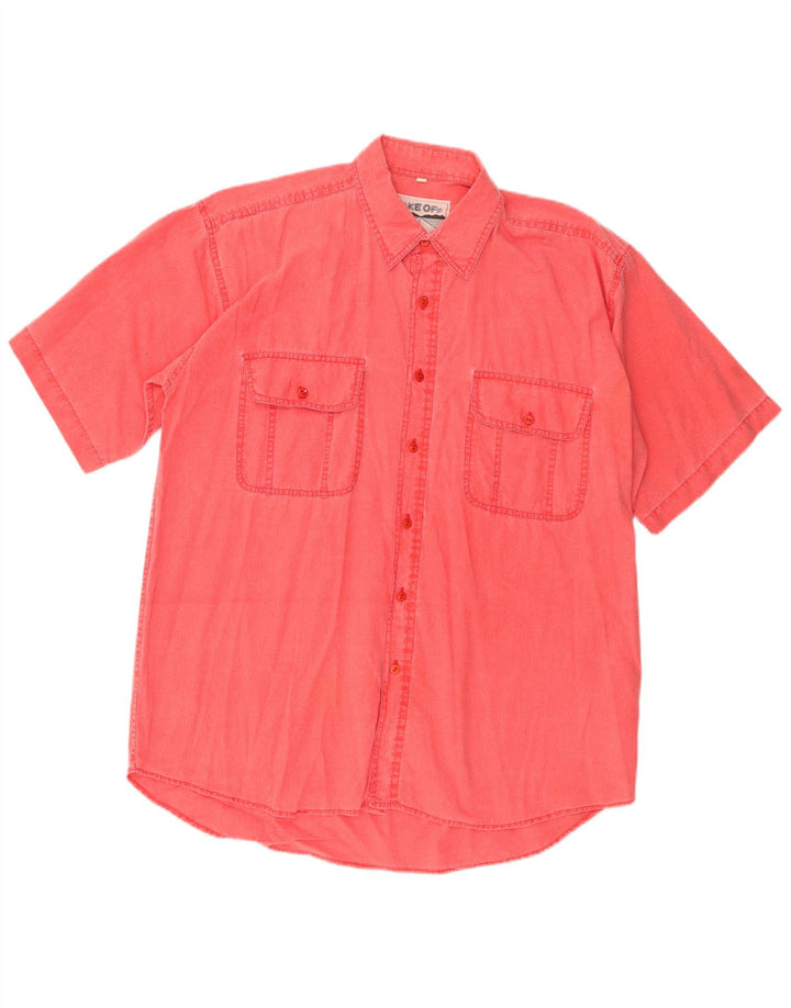 vintage Mens Relaxed Fit Chemise Grand Coton Rose