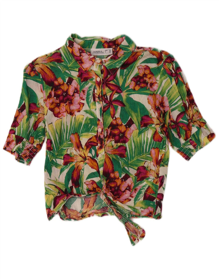 JANINA Chemisier à nouer sur le devant pour femme EU 38 Medium Multicolore Floral