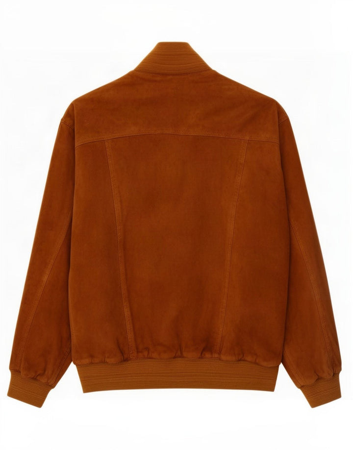 Veste Bomber En Daim Vintage Homme IT 50 Grand Marron