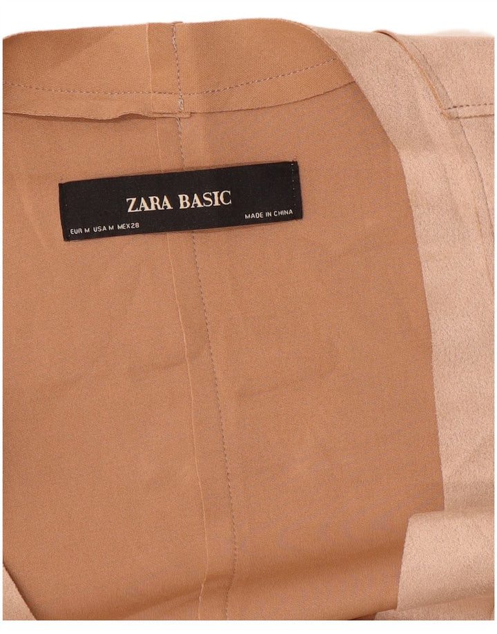 Zara Veste blazer en faux suède pour femme UK 12 Beige moyen