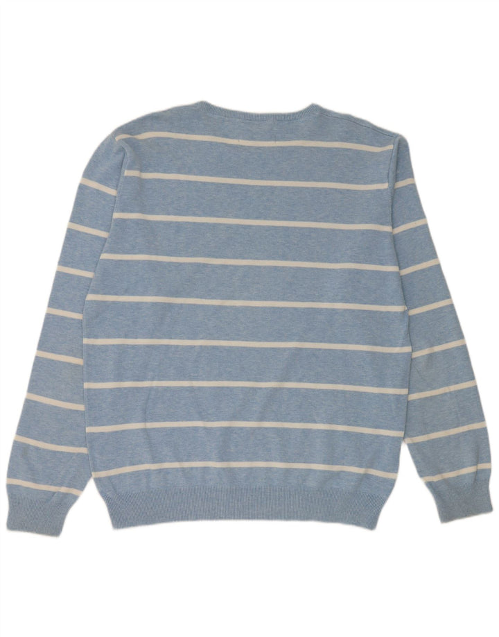 Gant Pull à col rond pour homme en coton rayé bleu grand