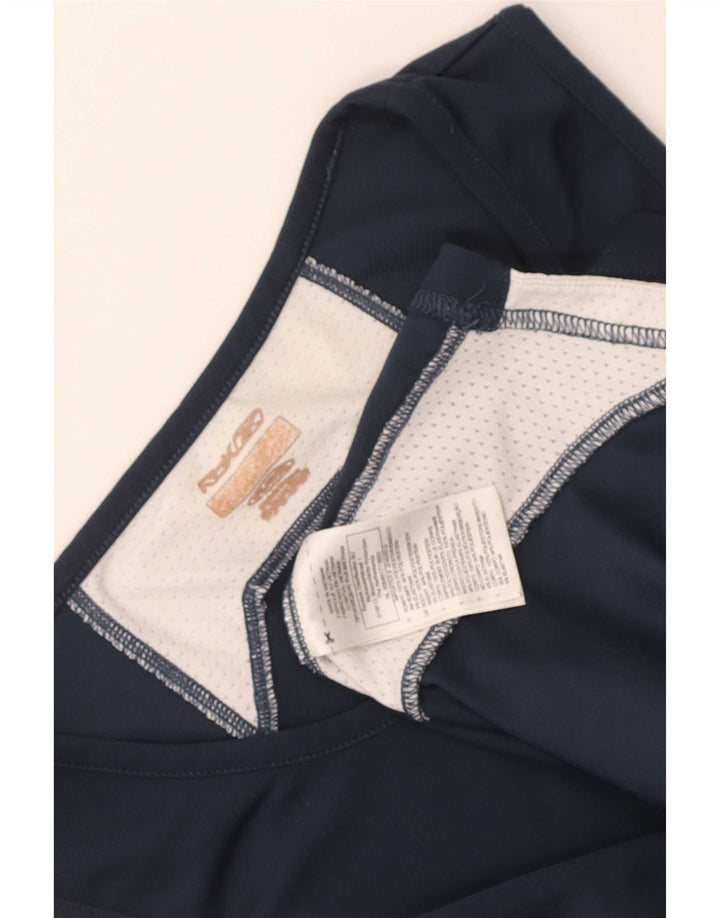 Reebok Débardeur Femme UK 12 Medium Bleu Marine Colorblock Polyester