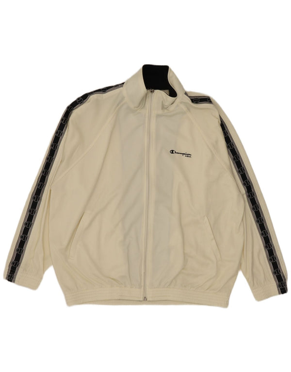 Champion Veste de survêtement graphique pour homme Large Blanc cassé Colourblock