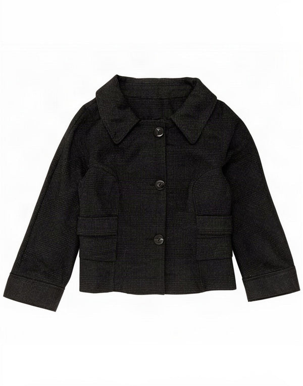 Zara Veste blazer à 3 boutons pour femme UK 14 Laine à carreaux noir moyen