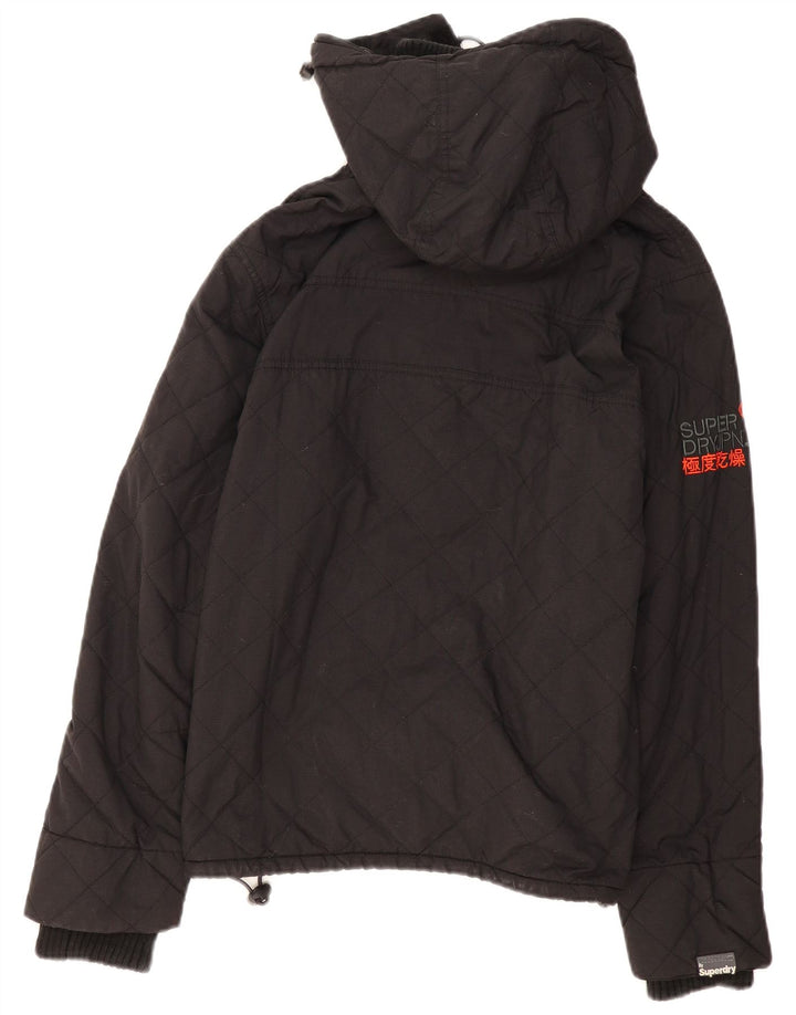 Superdry Veste coupe-vent à capuche pour hommes UK 38 Medium Noir Polyester