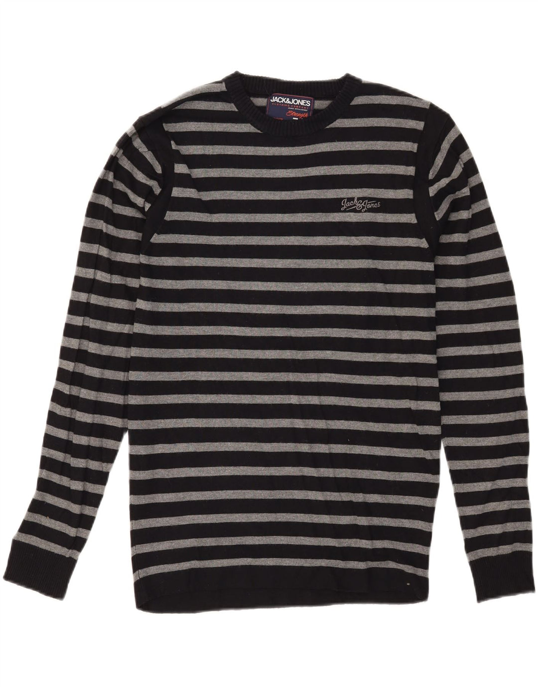 JACK & JONES Pull à col rond pour homme Large rayé noir