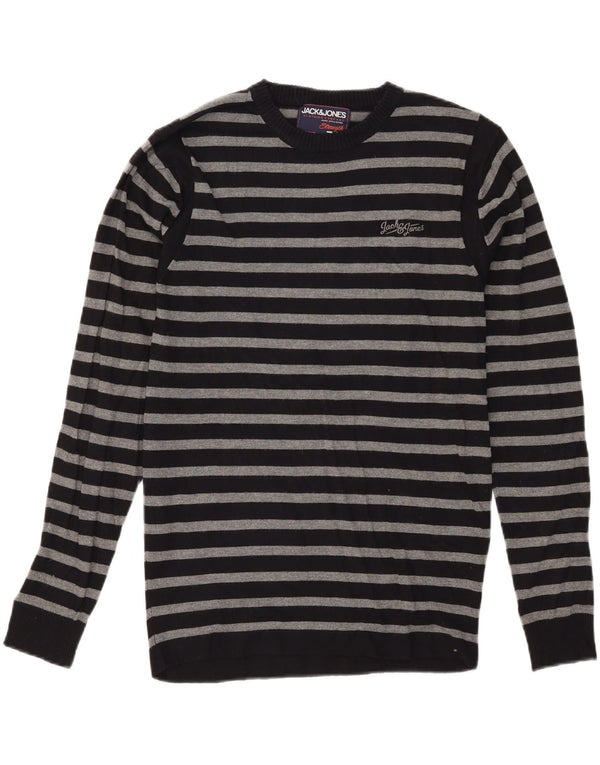 JACK & JONES Pull à col rond pour homme Large rayé noir