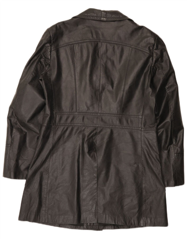 manteau en cuir homme vintage UK 36 Petit Noir