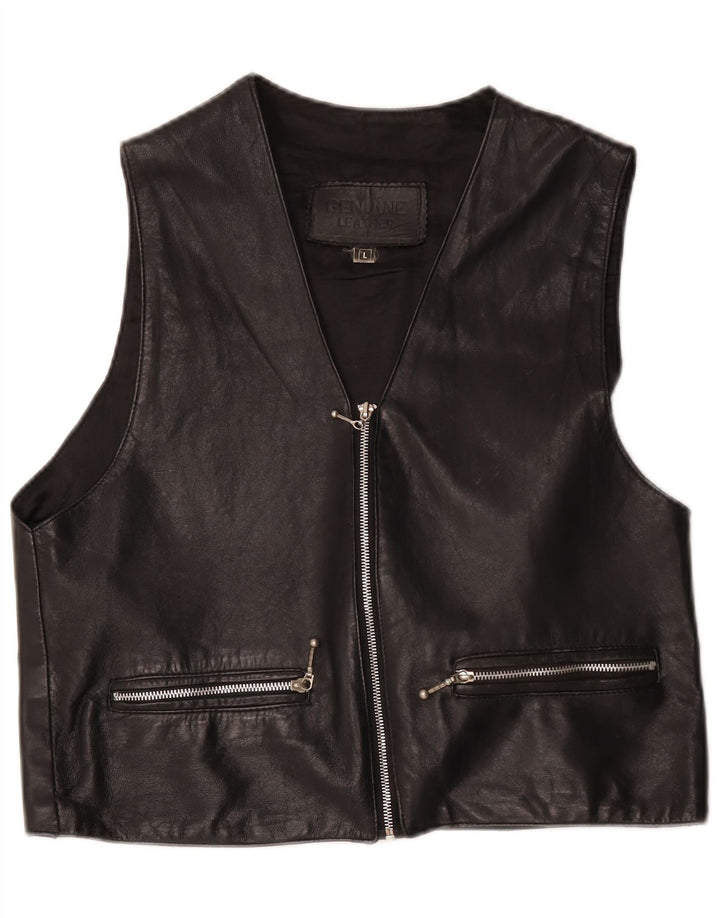 gilet en cuir homme vintage grand cuir noir