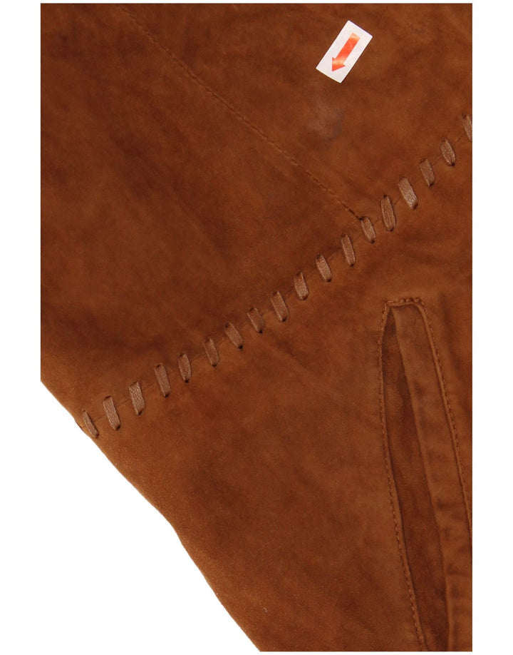 CONBIPEL Veste Blazer en Daim à 2 Boutons pour Femme IT 48 XL Cuir Marron