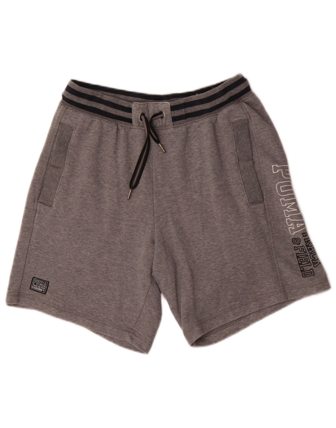 Puma Short de Sport Graphique Homme Petit Gris Rayé