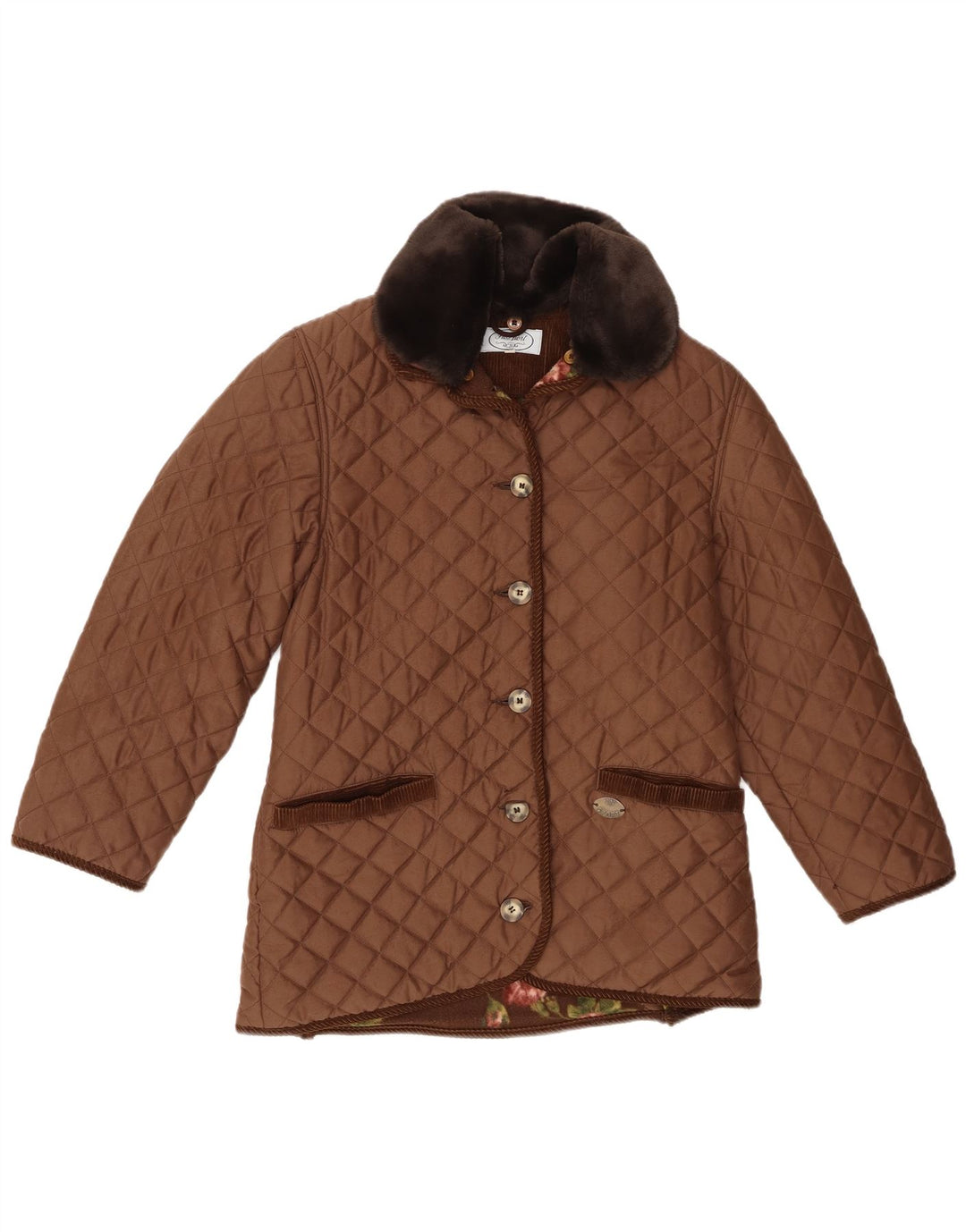 veste matelassée femme vintage IT 42 Polyester marron moyen