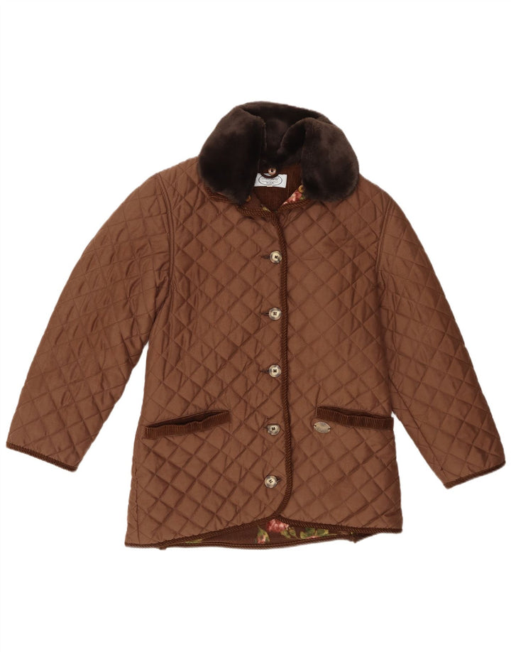 veste matelassée femme vintage IT 42 Polyester marron moyen