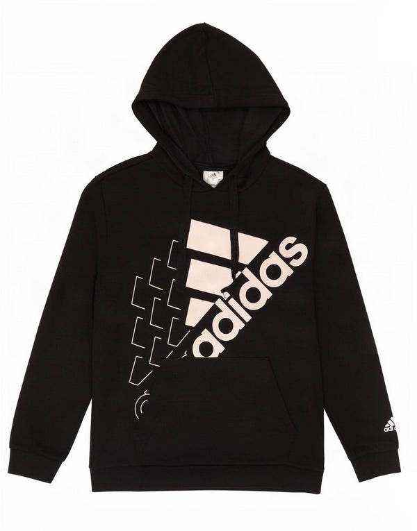 Adidas Pull à capuche surdimensionné graphique pour femme UK 8/10 Petit coton noir