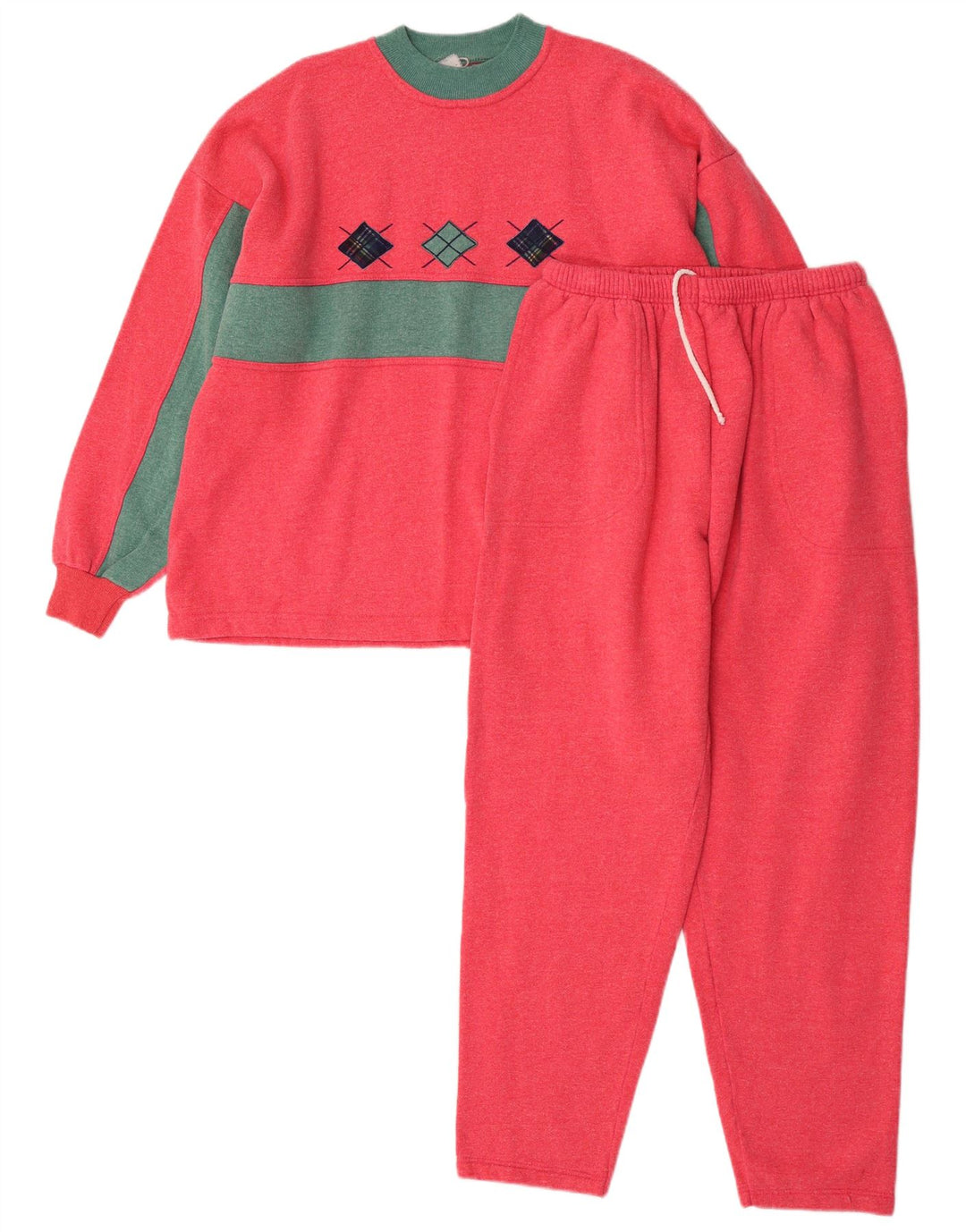 vintage Womens Full Survêtement UK 10 Petit Colorblock Rose